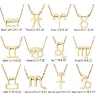 Fashion 12 Constellation Pendant Titanium Steel Necklace main image 4