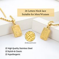 Stainless Steel Titanium Steel Plating Letter Pendant Necklace main image 4