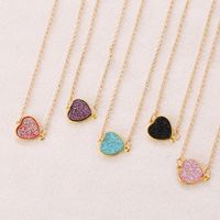 Fashion Candy Color Heart Fosted Pendent Necklace main image 1