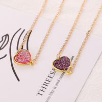 Fashion Candy Color Heart Fosted Pendent Necklace main image 3