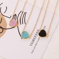 Fashion Candy Color Heart Fosted Pendent Necklace main image 4