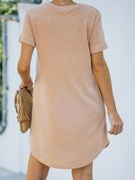 Women's Solid Color Round Neck Loose Mid-length Dress main image 4