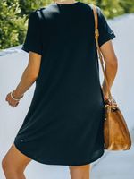 Women's Solid Color Round Neck Loose Mid-length Dress main image 6