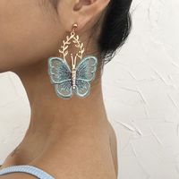 Vintage Creative Embroidery Butterfly Alloy Earrings main image 1