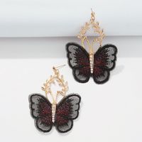 Vintage Creative Embroidery Butterfly Alloy Earrings main image 4