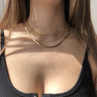 Fashion Geometric Multilayer Chain Stacking Necklace main image 1