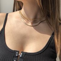 Fashion Geometric Multilayer Chain Stacking Necklace main image 3