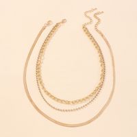 Fashion Geometric Multilayer Chain Stacking Necklace main image 4