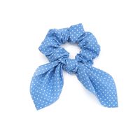 Korean Fashion Style New Blue Plaid Floral Wave Dot Hair Scrunchies main image 2