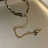Einfache Leder Seil Kette Quaste Ziehbare Halskette main image 5
