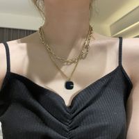 Simple Double Layered Square Pendant Necklace main image 1
