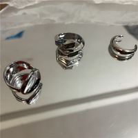 Korean Geometric Silver Metal Ring Wholesale main image 1