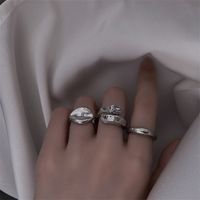 Korean Geometric Silver Metal Ring Wholesale main image 5
