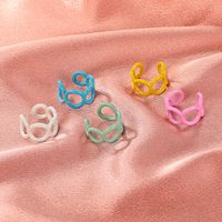 Fashion Color Open Hollow Dripping Chain-shaped Ring main image 5