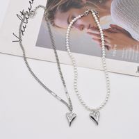 Fashion Double-layer Heart Pendant Pearl Necklace main image 3
