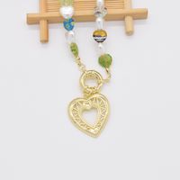 Retro Flower Beads Heart Pendent Pearl Necklace Wholesale main image 5