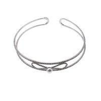 Fashion Simple Diamond Pearl Bowknot Necklace main image 6