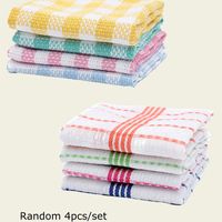 Candy-colored Plaid Striped Cotton Yarn Kitchen Rag sku image 1