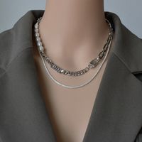 Fashion Multilayer Pearl Stitching Thick Necklace main image 1