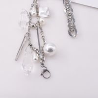 Fashion Crystal Pearl Double Layered Thick Chain Necklace main image 4