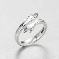 Fashion Geometric Hands Hug Couple Ring Wholesale main image 6