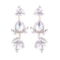 Boucles D&#39;oreilles Géométriques En Alliage De Style Coréen Cloutées De Diamants main image 6