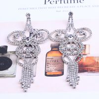 Korean Style Rhinestone Long Tassel Alloy Earrings main image 1