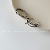 Korean Letter Lock Music Note Chain S925 Silver Ring sku image 1