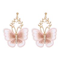 Vintage Creative Embroidery Butterfly Alloy Earrings sku image 4