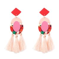 Ethnic Style Geometric Painted Tassel Earrings sku image 5