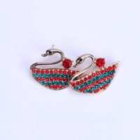 Korean Style Strawberry-shaped Full Diamond Earrings sku image 6
