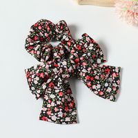 Korean Style Bowknot Floral Fabric Hair Scrunchies sku image 1