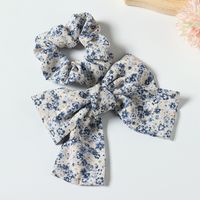 Korean Style Bowknot Floral Fabric Hair Scrunchies sku image 2