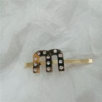 Fashion Letter Crystal Pearl Leopard Color Hairpin sku image 14