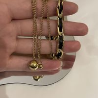 Einfache Leder Seil Kette Quaste Ziehbare Halskette sku image 1