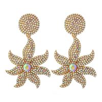 Fashion Retro Exaggerated Flowers Full Of Diamond Earrings main image 1