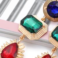 Fashion Retro Exaggerated Geometric Color Diamond Earrings main image 3