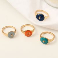 Fashion Contrast Color Stars Moon Ring Wholesale main image 3