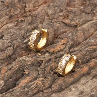 Fashion Geometric Zircon Copper Gold-plated Earrings main image 4