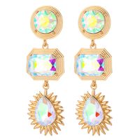 Fashion Retro Exaggerated Geometric Color Diamond Earrings sku image 2