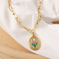 Ig Style Flower Tulip Alloy Women's Rings Bracelets Necklace sku image 2