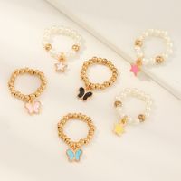 Wholesale Simple Round Beads Star Color Butterfly Children's Ring main image 1