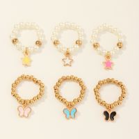 Wholesale Simple Round Beads Star Color Butterfly Children's Ring main image 5