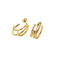 C Shape Plating Stainless Steel No Inlaid Earrings main image 6