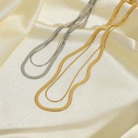 Simple Double Snake Chain Gold-plated Stainless Steel Necklace main image 1