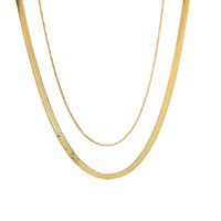 Collar De Acero Inoxidable Chapado En Oro Con Doble Cadena De Serpiente Simple main image 6