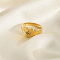 Fashion Zircon Eight-pointed Stainless Steel Star Ring main image 3