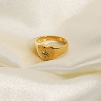 Fashion Zircon Eight-pointed Stainless Steel Star Ring main image 4