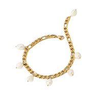 Retro Stainless Steel Pearl Pendant Anklet Foot Ornaments main image 6