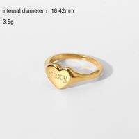 Fashion Geometric Lettering Stainless Steel Ring Wholesale sku image 1